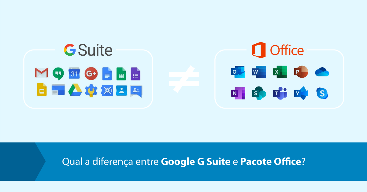 Qual a diferença entre Google G Suite e Pacote Office?